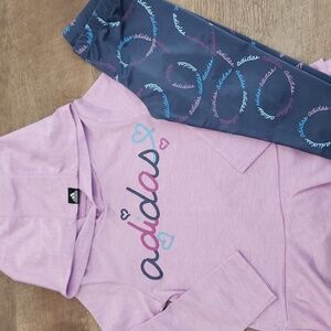Adidas Lavender Hoodie and Charcoal Leggings Set